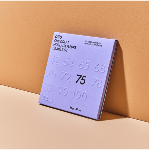 Tablette chocolat noir aux fleurs de mélilot 75%